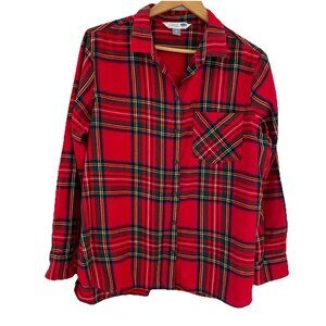 Old Navy Women's Plaid Flannel Shirt Size XL Red Button Up Swifty Preppy Cozy